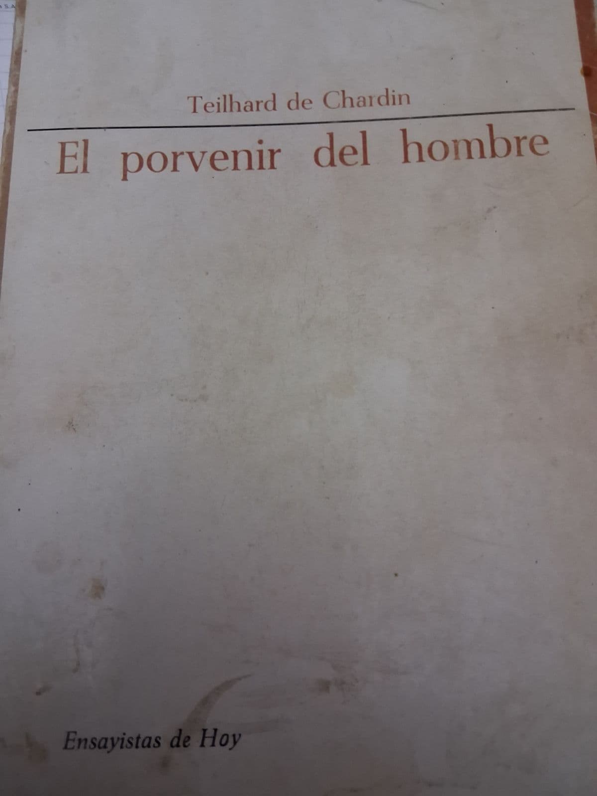 El porvenir del hombre — Teilhard de Chardin, libro usado