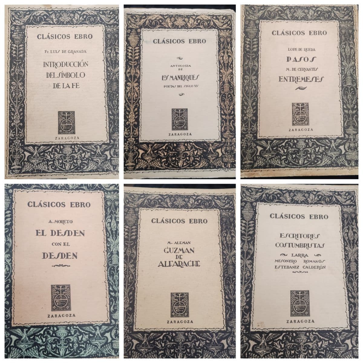Pack de 6 antiguos libros Clásicos Ebro
