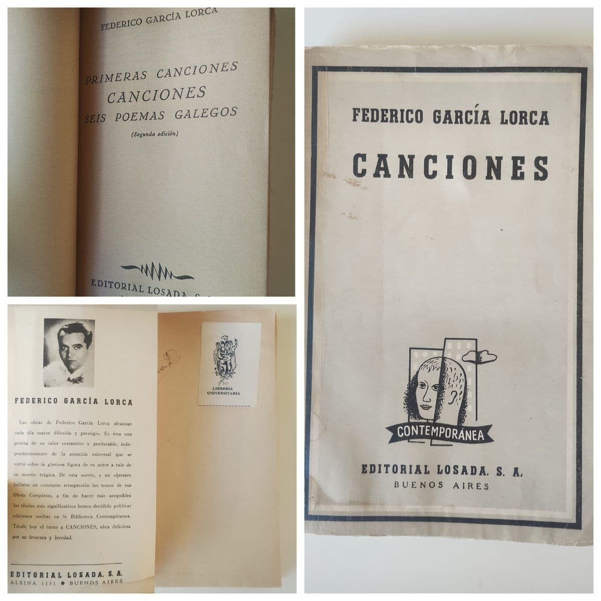 Canciones Federico García Lorca — Federico García y, libro usado