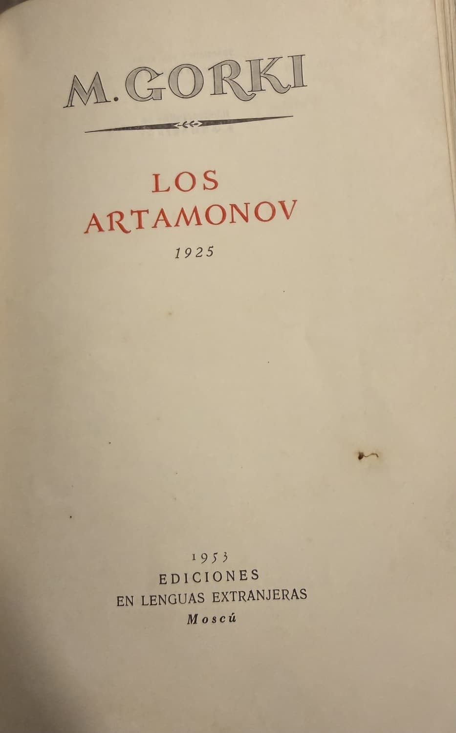 Los Artamonov — Máximo Gorki, libro usado