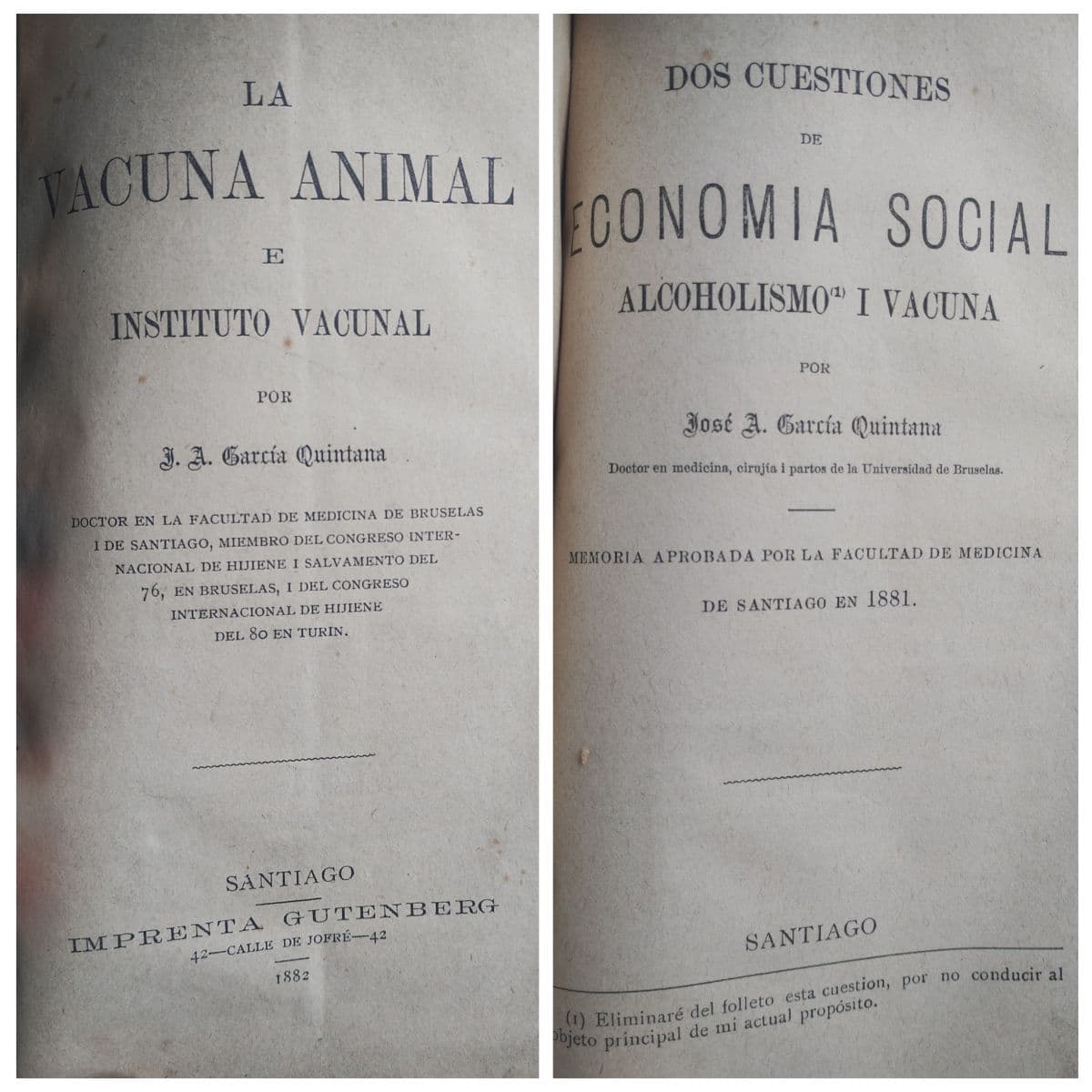 Libro antiguo medicina La Vacuna Animal e Instituto Vacunal 1882